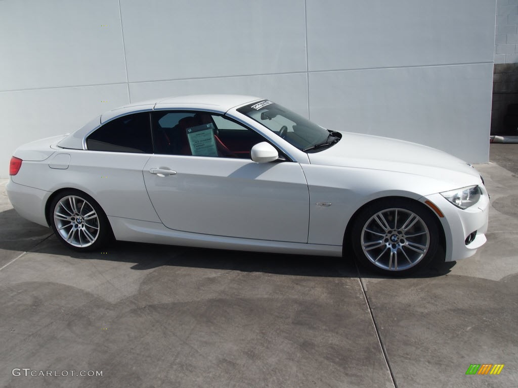 2011 3 Series 328i Convertible - Mineral White Metallic / Coral Red/Black Dakota Leather photo #3