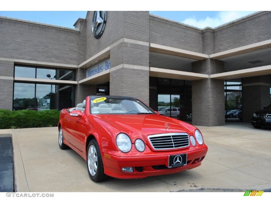 2001 CLK 320 Cabriolet - Magma Red / Ash photo #1