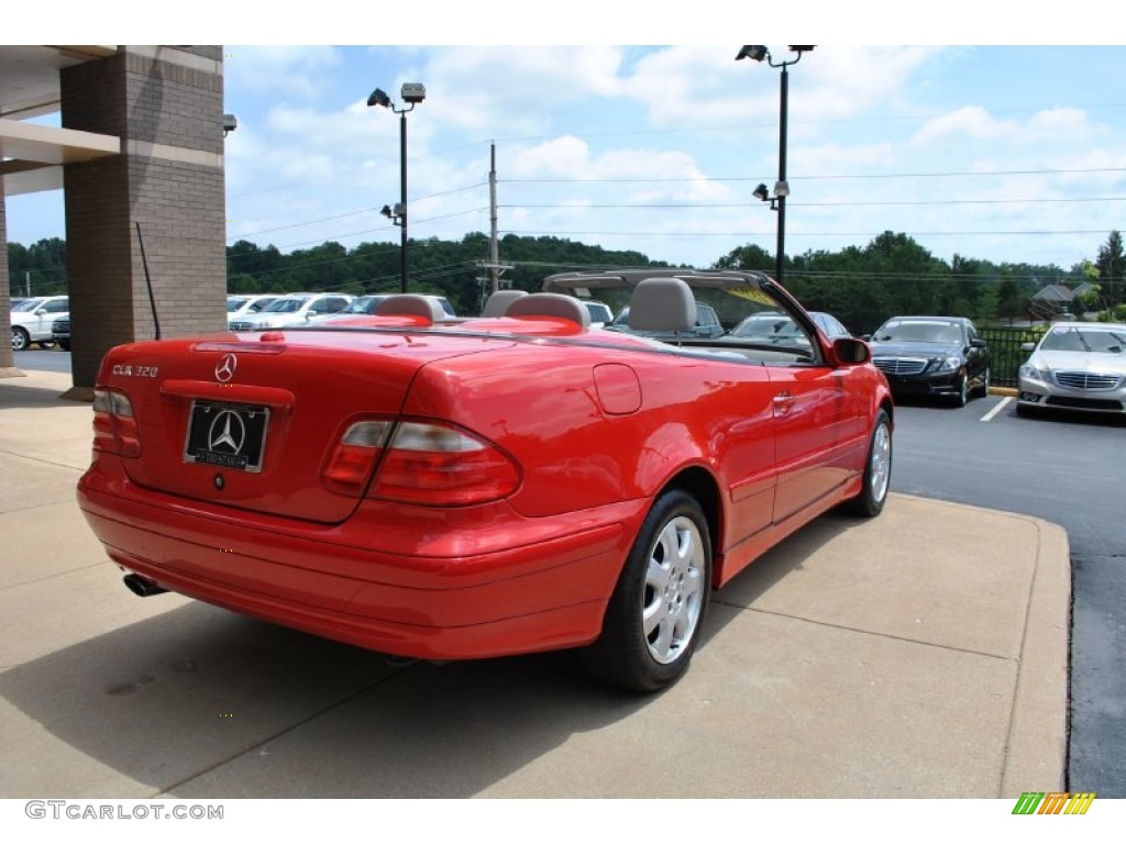 2001 CLK 320 Cabriolet - Magma Red / Ash photo #8