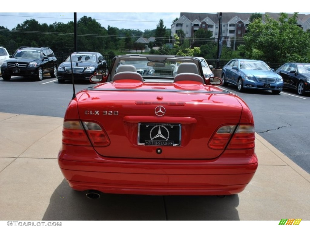2001 CLK 320 Cabriolet - Magma Red / Ash photo #9