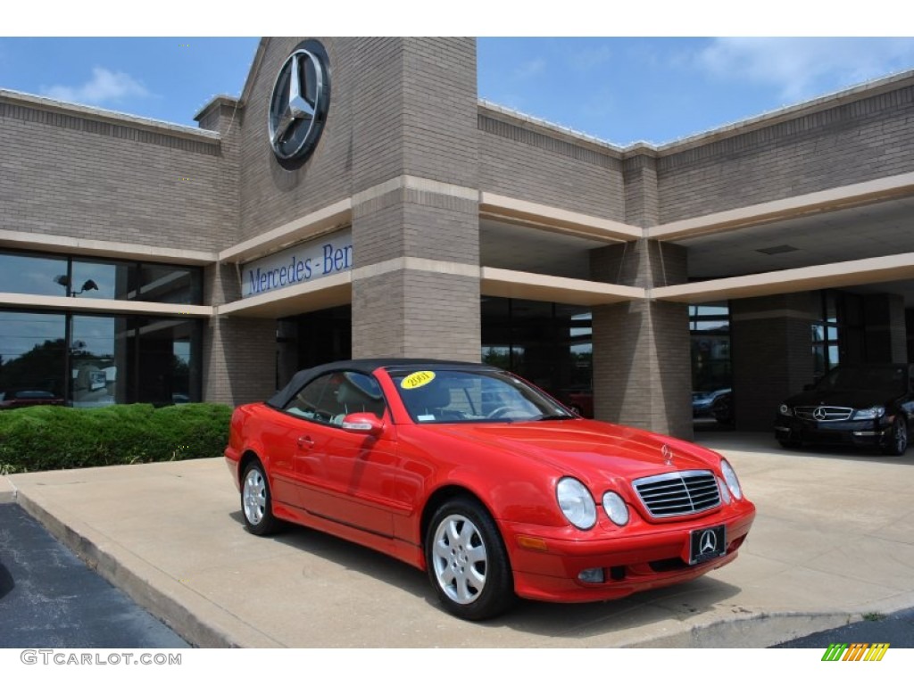 2001 CLK 320 Cabriolet - Magma Red / Ash photo #15