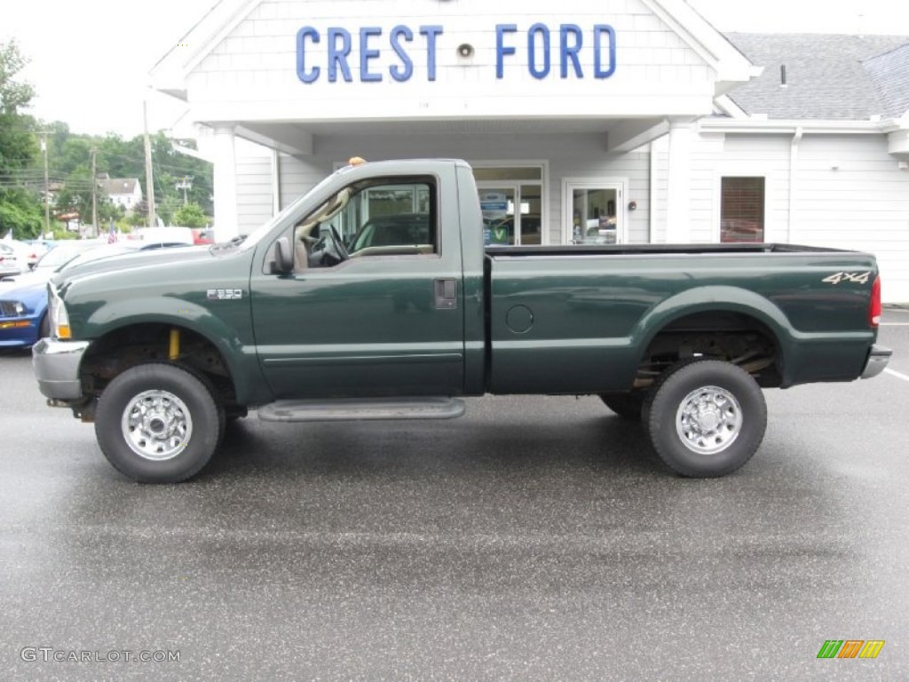 2003 F350 Super Duty XL Regular Cab 4x4 - Dark Highland Green Metallic / Medium Parchment photo #4