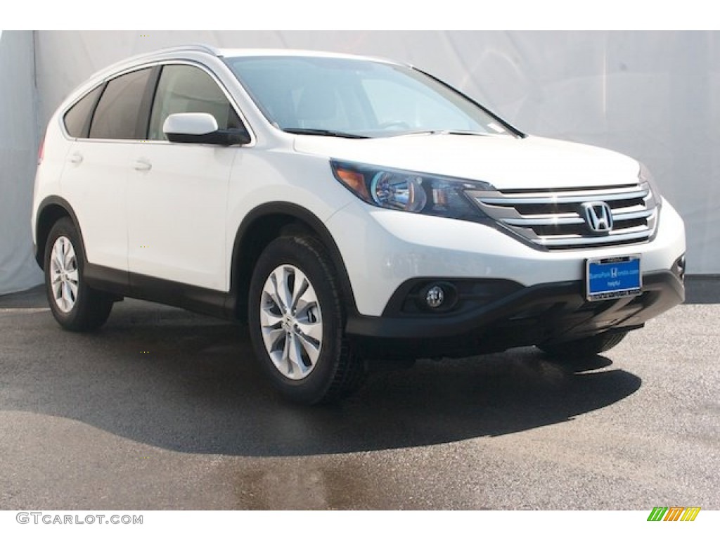 2013 CR-V EX-L - White Diamond Pearl / Black photo #1