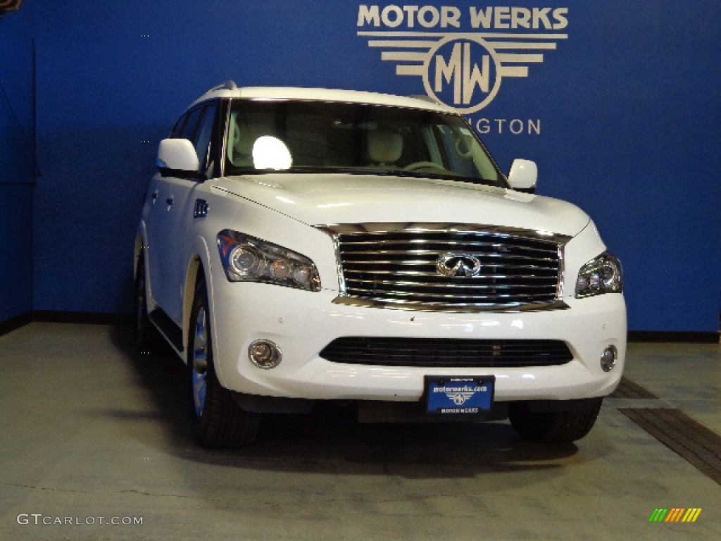 2011 QX 56 4WD - Moonlight White / Wheat photo #1