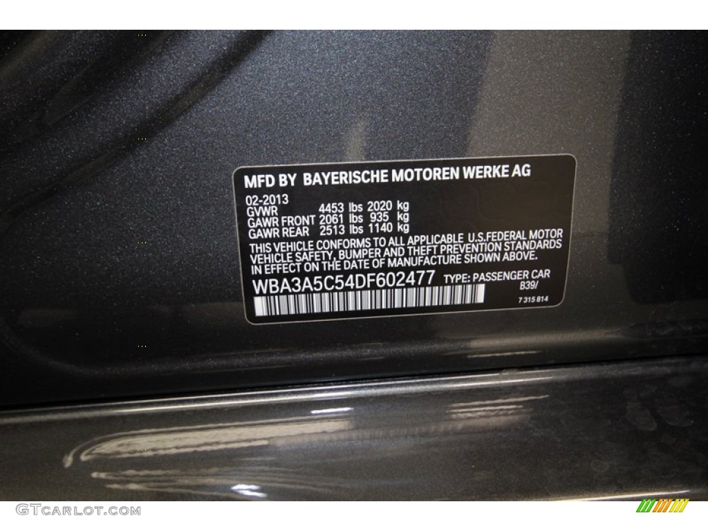 2013 3 Series Color Code B39 for Mineral Grey Metallic Photo #84218373