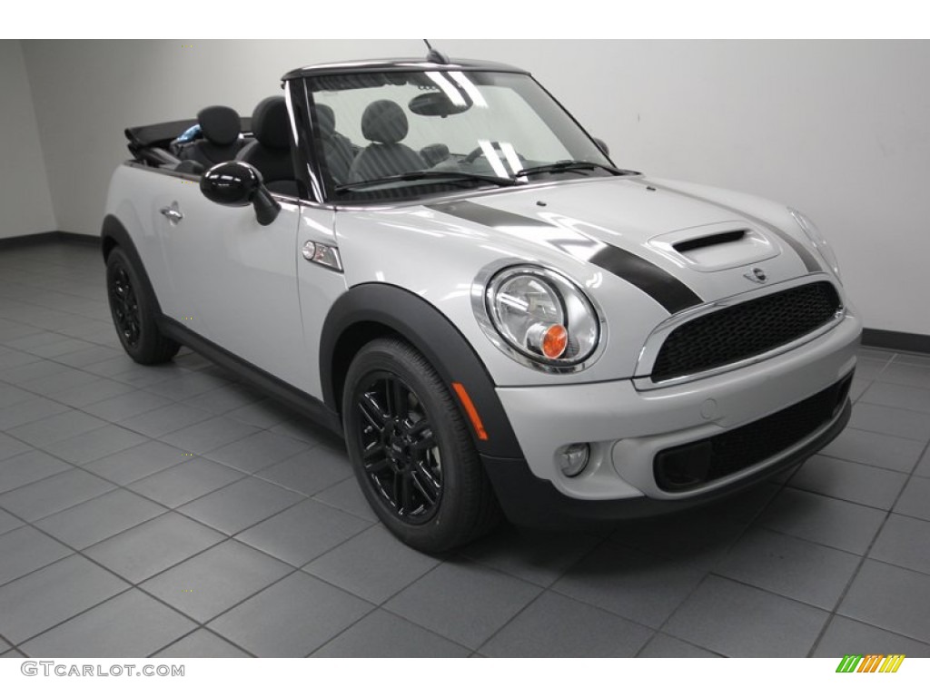 2014 Cooper S Convertible - White Silver Metallic / Carbon Black photo #1