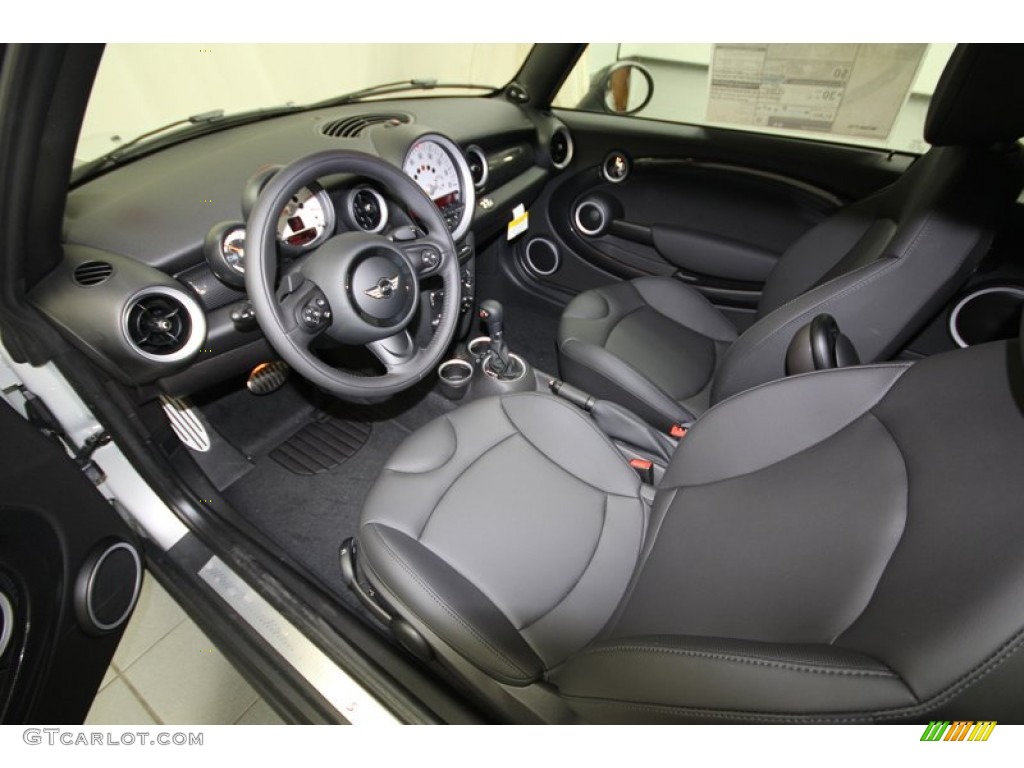 Carbon Black Interior 2014 Mini Cooper S Convertible Photo #84220199