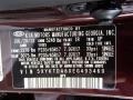  2014 Sorento LX AWD Dark Cherry Color Code IR