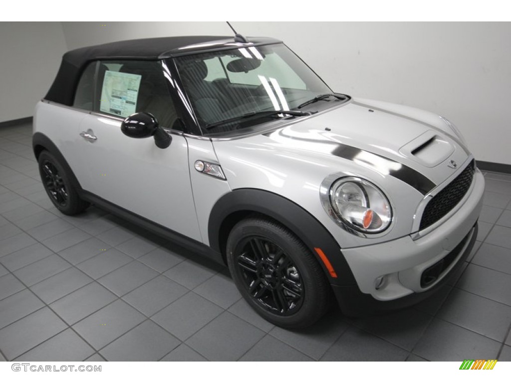 White Silver Metallic 2014 Mini Cooper S Convertible Exterior Photo #84220298