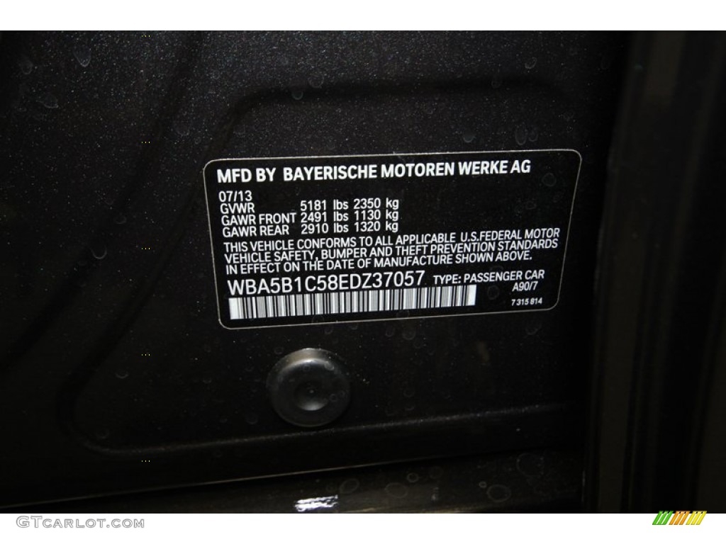 2014 5 Series Color Code A90 for Dark Graphite Metallic Photo #84222395