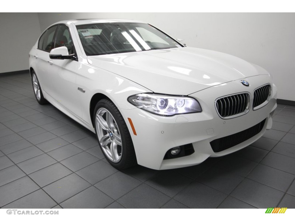 2014 5 Series 535i Sedan - Alpine White / Black photo #1