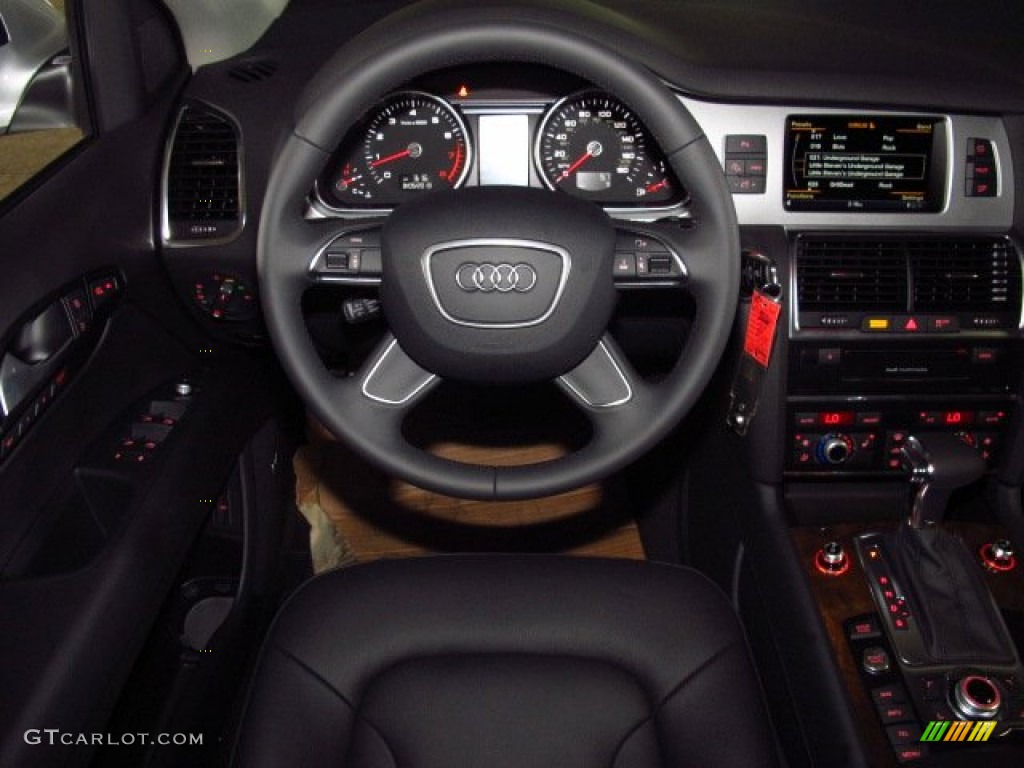 2014 Audi Q7 3.0 TFSI quattro Black Steering Wheel Photo #84225134