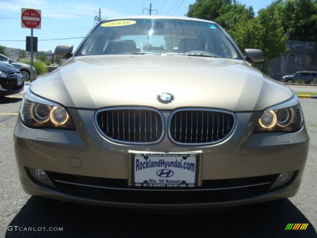 2008 5 Series 535xi Sedan - Platinum Bronze Metallic / Cream Beige Dakota Leather photo #2