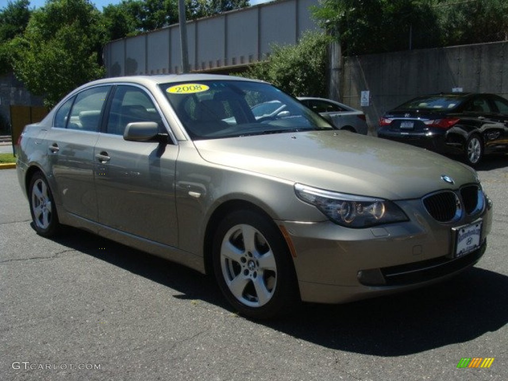 2008 5 Series 535xi Sedan - Platinum Bronze Metallic / Cream Beige Dakota Leather photo #3
