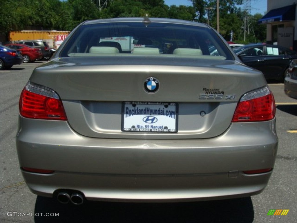 2008 5 Series 535xi Sedan - Platinum Bronze Metallic / Cream Beige Dakota Leather photo #5