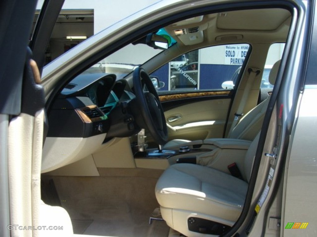 2008 5 Series 535xi Sedan - Platinum Bronze Metallic / Cream Beige Dakota Leather photo #10