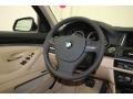 2014 BMW 5 Series Venetian Beige Interior Steering Wheel Photo