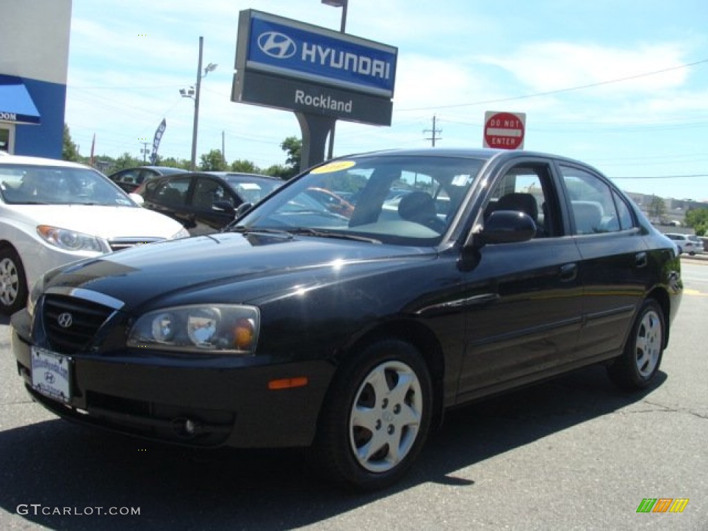 2006 Elantra GLS Sedan - Ebony Black / Gray photo #1