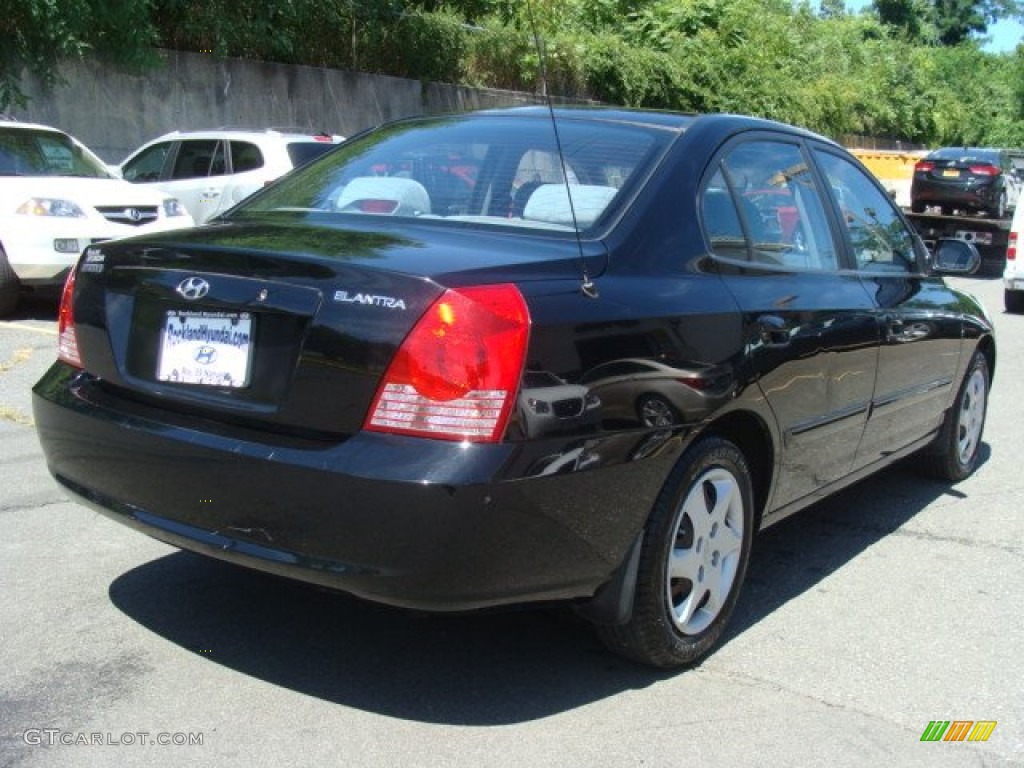 2006 Elantra GLS Sedan - Ebony Black / Gray photo #4