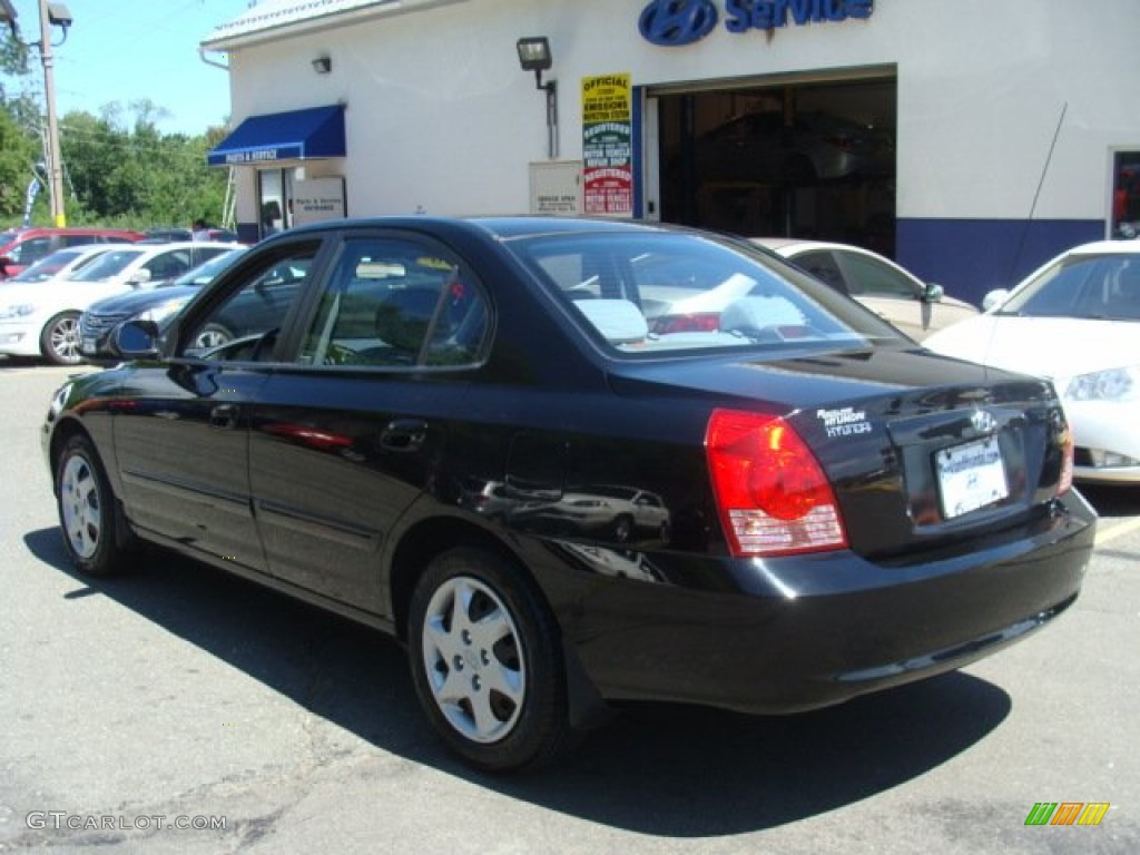 2006 Elantra GLS Sedan - Ebony Black / Gray photo #6