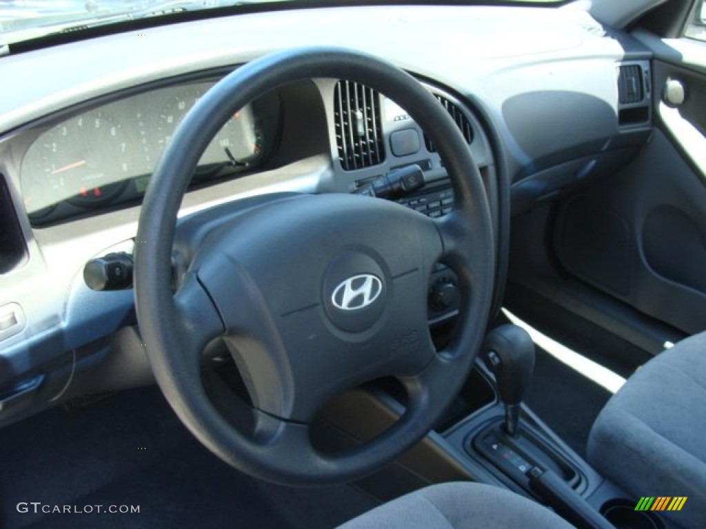 2006 Elantra GLS Sedan - Ebony Black / Gray photo #9
