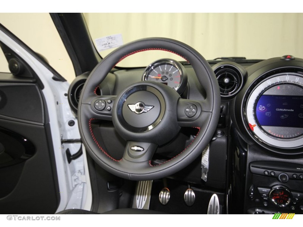 2013 Mini Cooper John Cooper Works Paceman All4 AWD Carbon Black Steering Wheel Photo #84226952