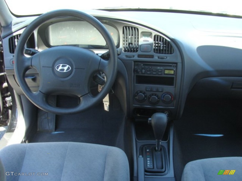 2006 Elantra GLS Sedan - Ebony Black / Gray photo #11