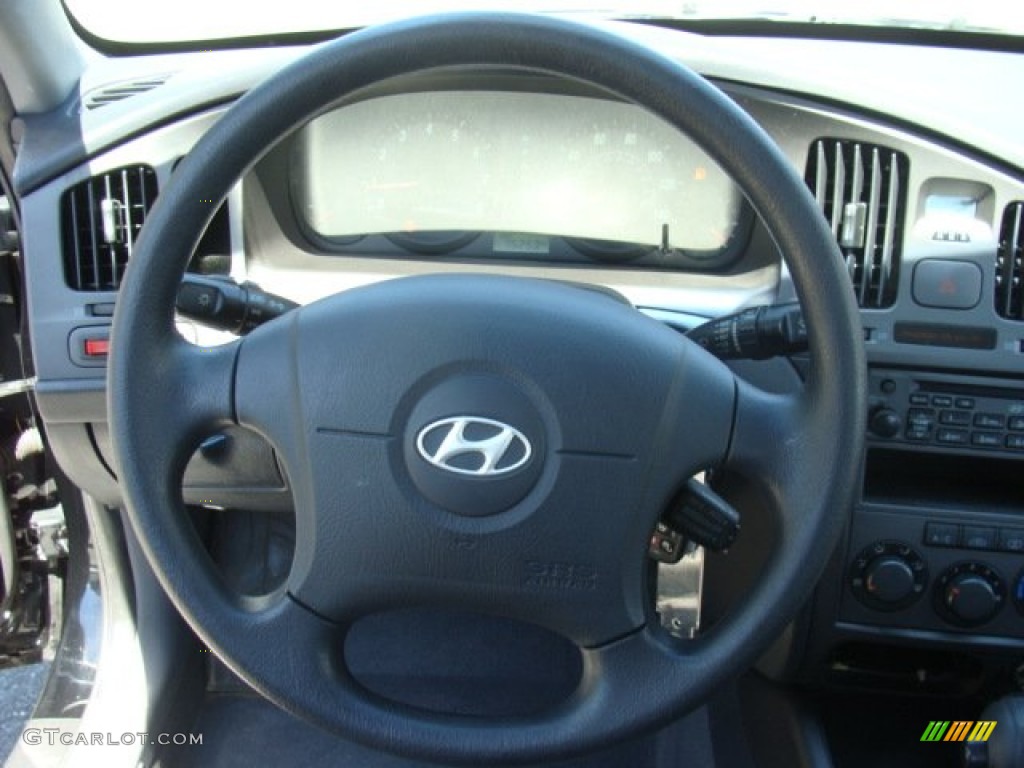 2006 Elantra GLS Sedan - Ebony Black / Gray photo #13