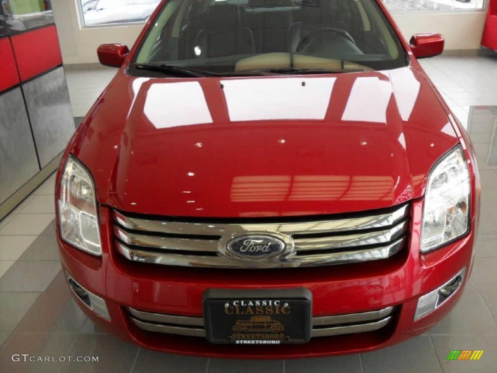 2008 Fusion SEL - Redfire Metallic / Charcoal Black/Red photo #3