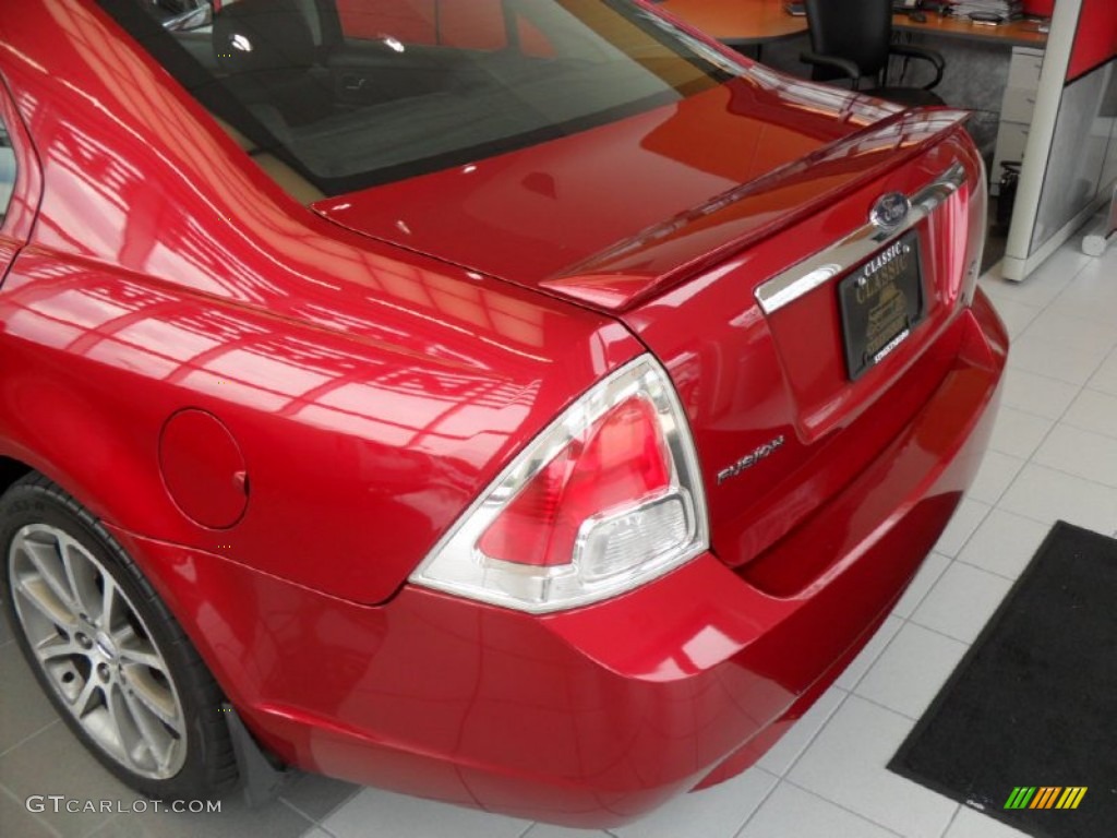2008 Fusion SEL - Redfire Metallic / Charcoal Black/Red photo #6