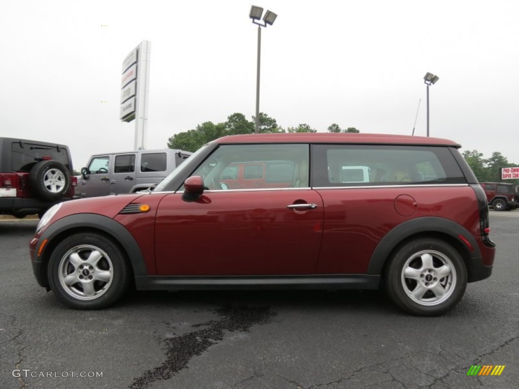 2008 Cooper Clubman - Nightfire Red Metallic / Gravity Tuscan Beige photo #4