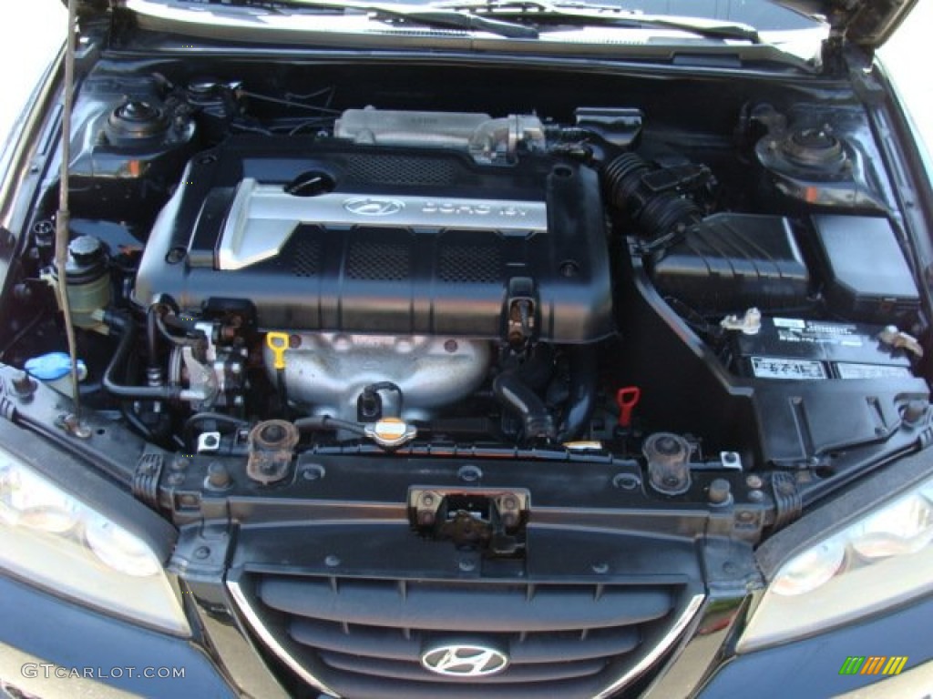 2006 Elantra GLS Sedan - Ebony Black / Gray photo #26
