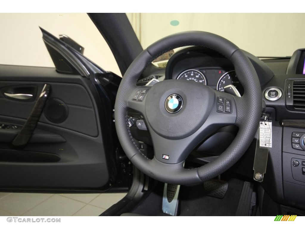 2013 BMW 1 Series 135i Coupe Black Steering Wheel Photo #84228201