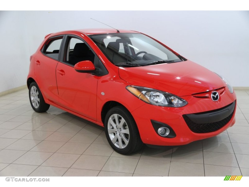 2012 MAZDA2 Touring - True Red / Black w/Red Piping photo #1