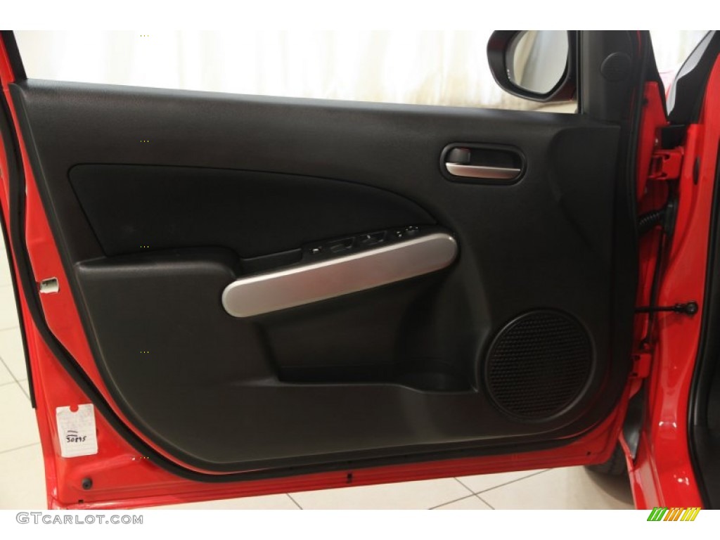 2012 Mazda MAZDA2 Touring Black w/Red Piping Door Panel Photo #84229205