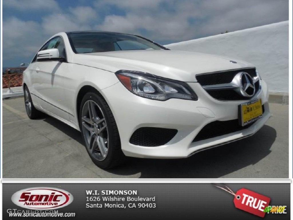 2014 E 350 Coupe - Diamond White Metallic / Silk Beige/Espresso Brown photo #1