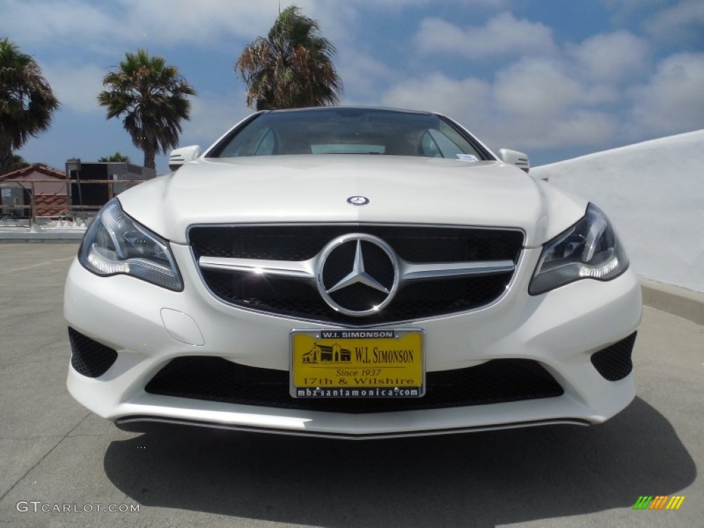 2014 E 350 Coupe - Diamond White Metallic / Silk Beige/Espresso Brown photo #2
