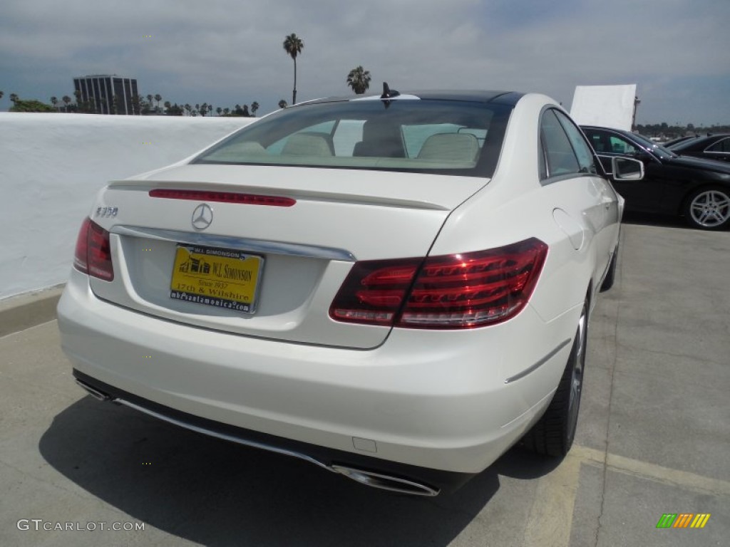 2014 E 350 Coupe - Diamond White Metallic / Silk Beige/Espresso Brown photo #4
