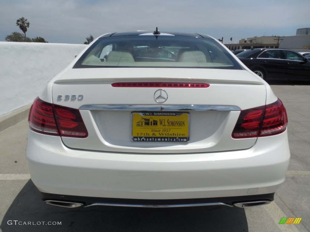 2014 E 350 Coupe - Diamond White Metallic / Silk Beige/Espresso Brown photo #5