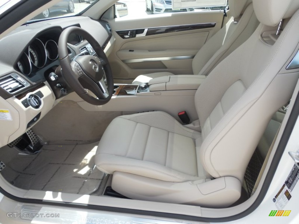 2014 E 350 Coupe - Diamond White Metallic / Silk Beige/Espresso Brown photo #7
