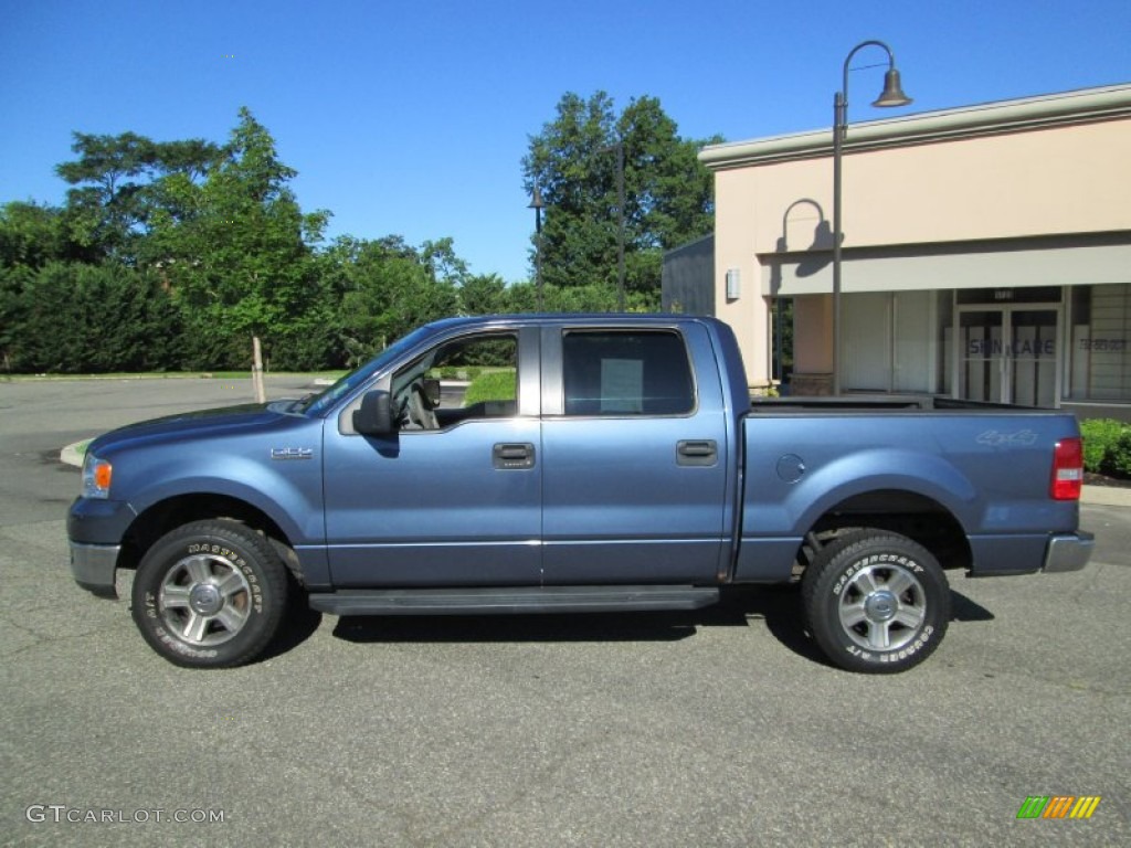 2005 F150 XLT SuperCrew 4x4 - Medium Wedgewood Blue Metallic / Medium Flint/Dark Flint Grey photo #1