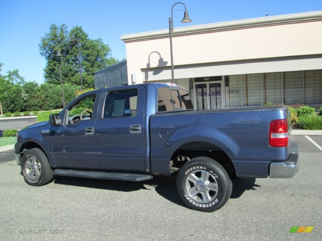 2005 F150 XLT SuperCrew 4x4 - Medium Wedgewood Blue Metallic / Medium Flint/Dark Flint Grey photo #4