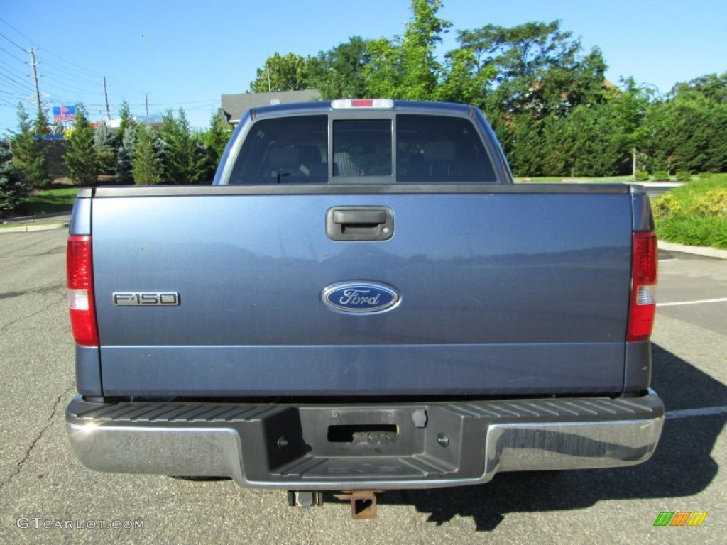 2005 F150 XLT SuperCrew 4x4 - Medium Wedgewood Blue Metallic / Medium Flint/Dark Flint Grey photo #6