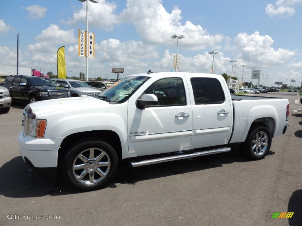 2008 Sierra 1500 Denali Crew Cab AWD - Polar White / Cocoa/Light Cashmere photo #5