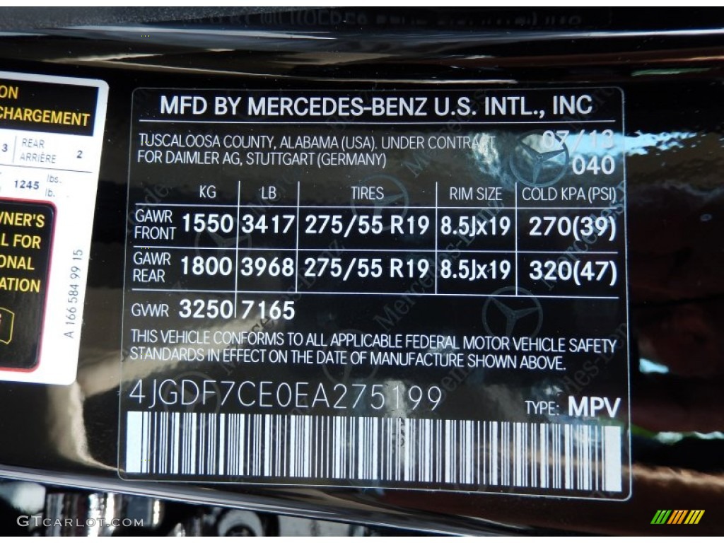 2014 GL Color Code 040 for Black Photo #84241136