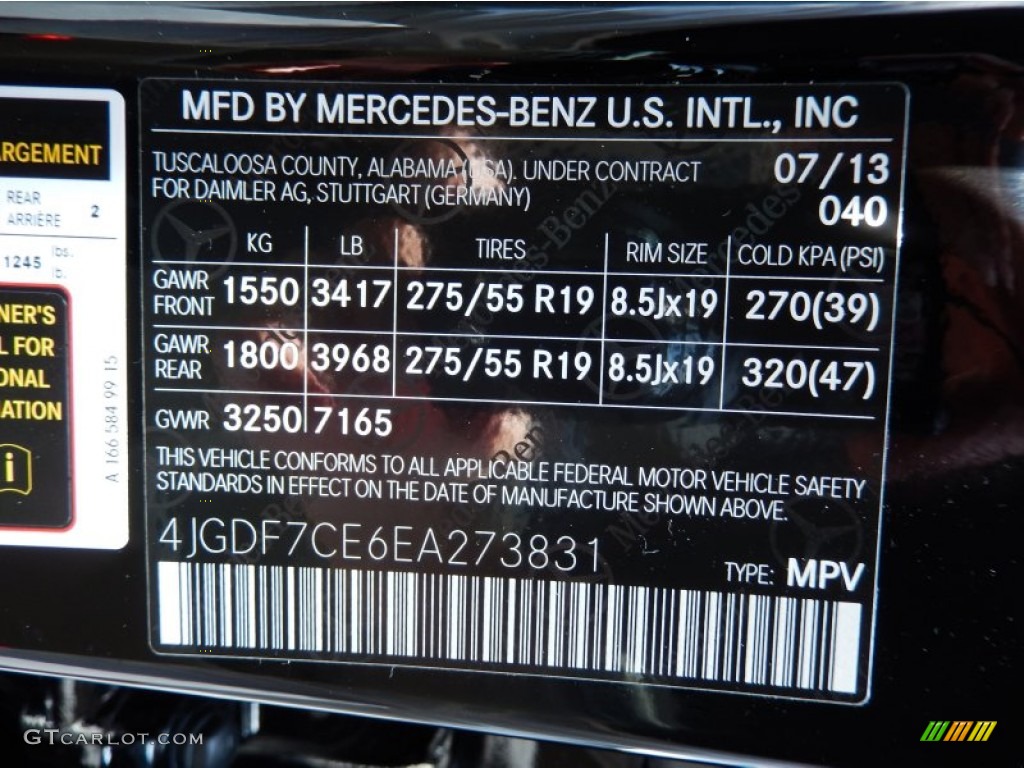 2014 GL Color Code 040 for Black Photo #84241520