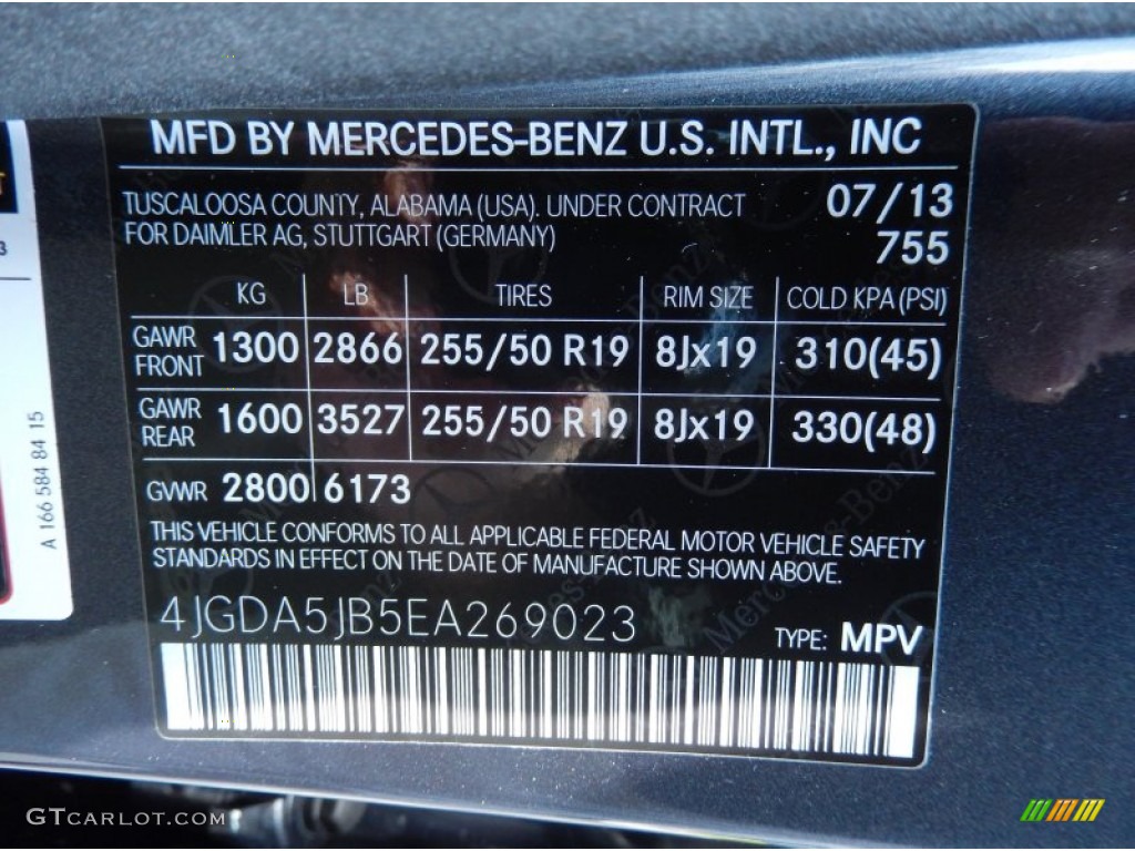 2014 ML Color Code 755 for Steel Grey Metallic Photo #84242777