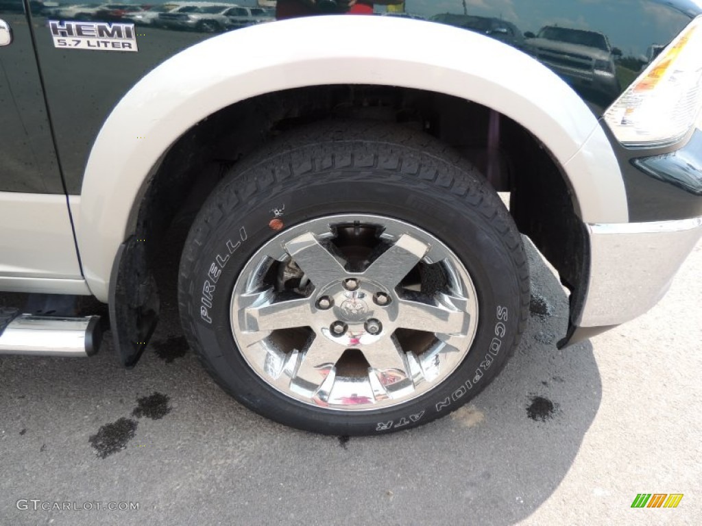 2011 Ram 1500 Laramie Crew Cab 4x4 - Hunter Green Pearl / Light Pebble Beige/Bark Brown photo #27