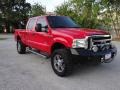 2005 Red Clearcoat Ford F250 Super Duty Lariat Crew Cab 4x4  photo #2