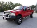 2005 Red Clearcoat Ford F250 Super Duty Lariat Crew Cab 4x4  photo #4